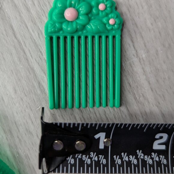 Vintage G1 My Little Pony Accessories Flutter Flower Pick Comb Brush Pink Green - Picture 3 of 4